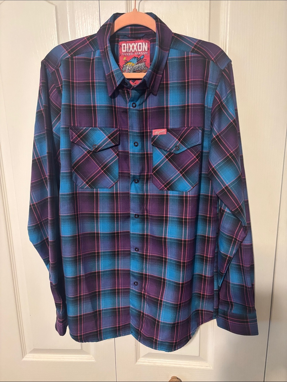 DIXXON Teal & Purple Plaid Men's Button-Down Shirt